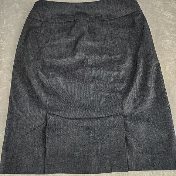 Ann Taylor Loft Women's Charcoal Gray Cotton A-Line Skirt Size 0 - Picture 5 of 10
